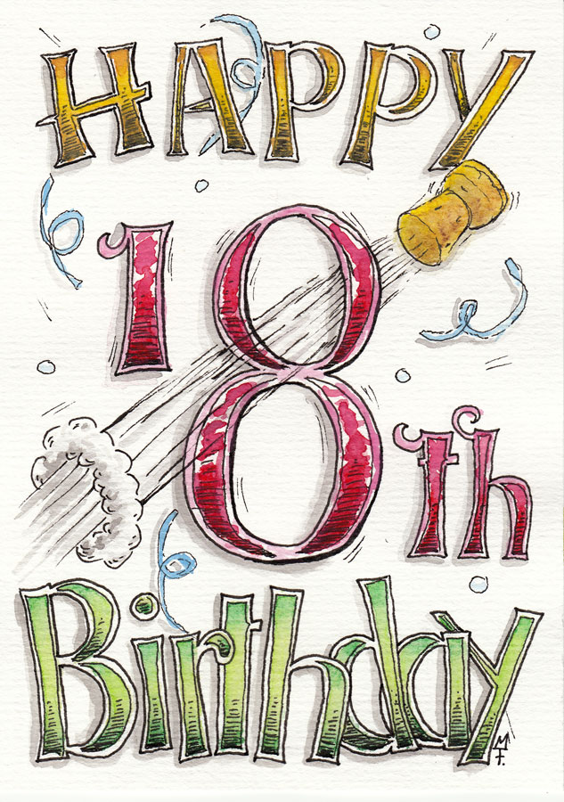 Doodle Geburtstagskarte / Birthday card