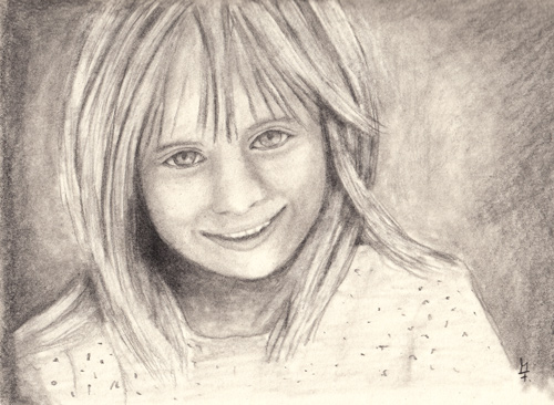 Kleines Mädchen – gezeichnetes Portrait