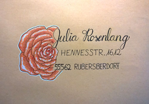 Briefumschlag Rose
