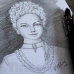 Skizze nach Marie Antoinette Stil