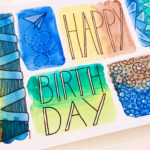 Aquarell Muster Geburtstagskarte
