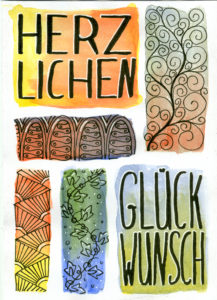 Aquarell Muster Geburtstagskarte 2