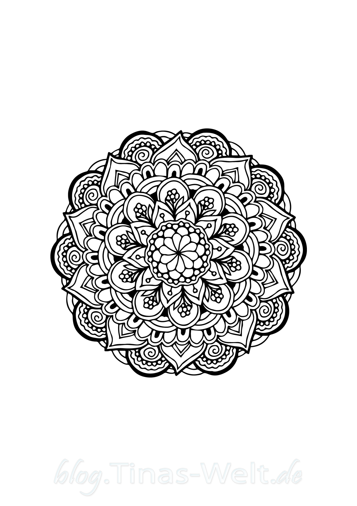 Mandala Zeichnung – auch zum Ausmalen
