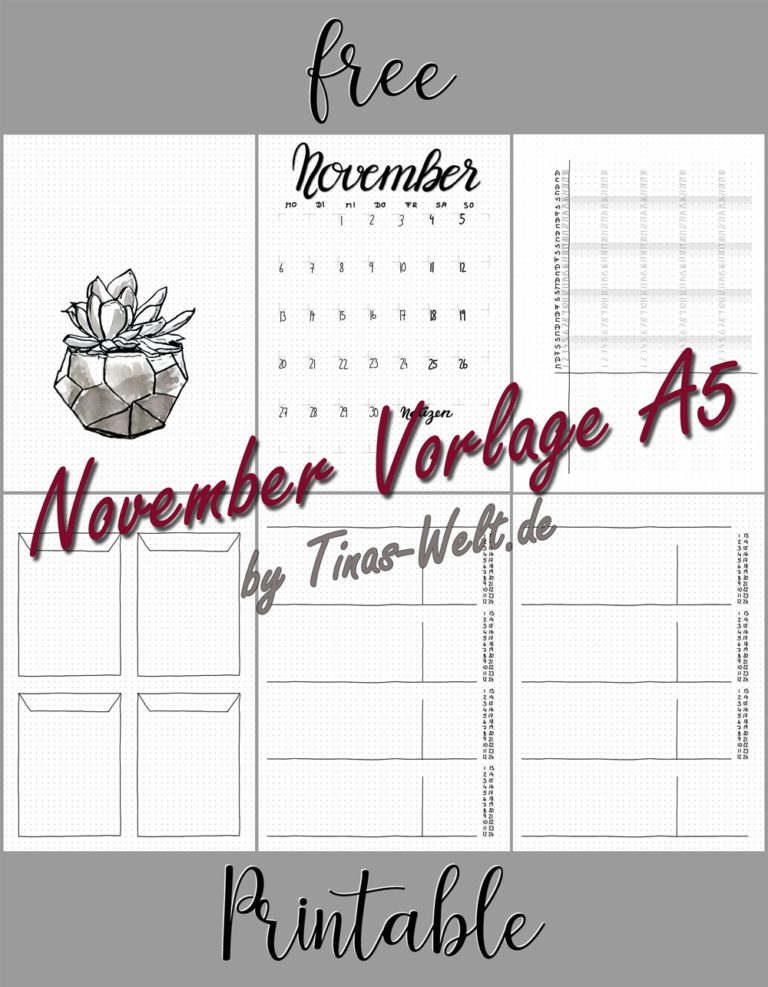 Bullet Journal November Vorlage printable | blog.Tinas-Welt.de