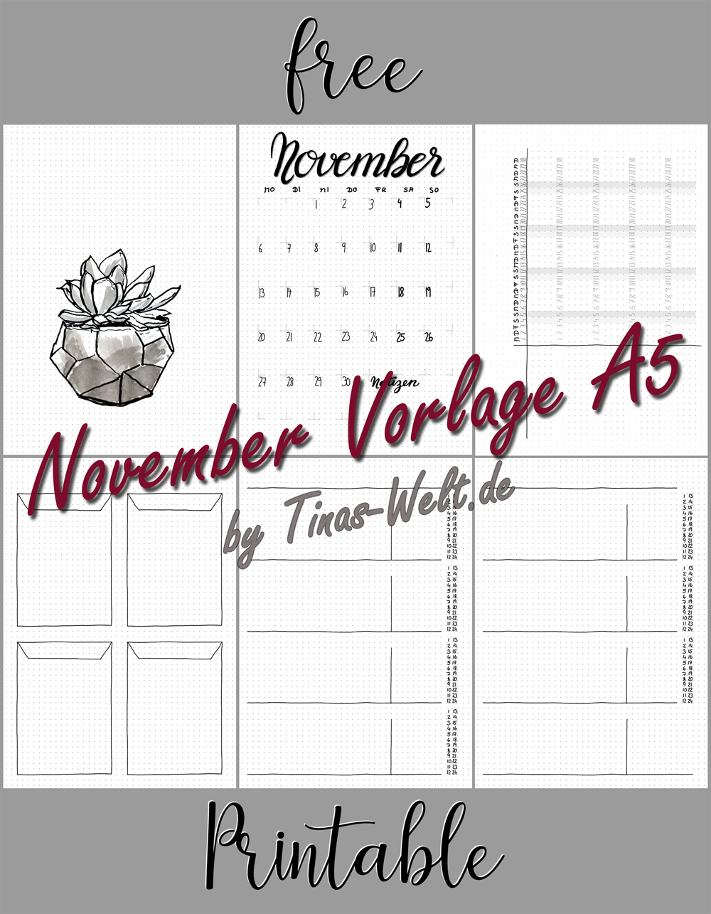 Bullet Journal November Vorlage printable