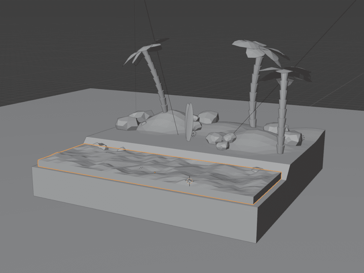Lowpoly Beach - Szene - Aufbau in Blender Lowpoly Beach Szene - Aufbau in Blender - 3D