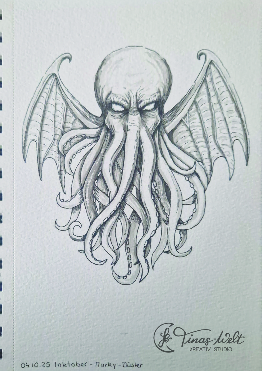 2025 Inktober 4 - murky düster-150dpi Inktober Zeichnung