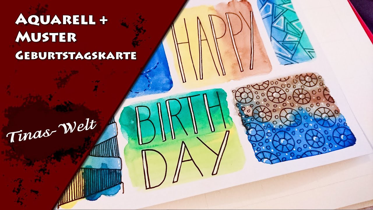 Aquarell   Muster Geburtstagskarte | blog.Tinas-Welt.de
